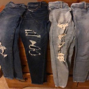Lot of 4 pair  American Eagle High Rise Jeggings Size 8